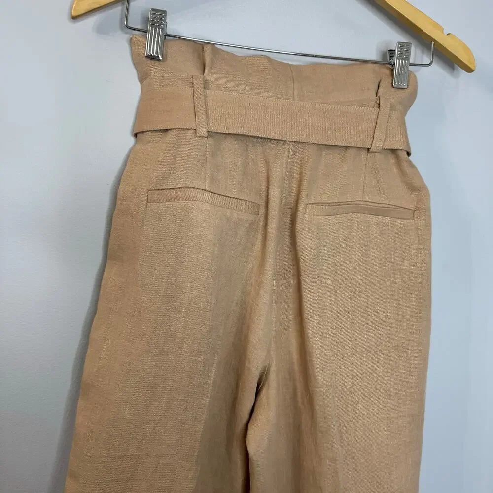 ANINE BING Thalia Linen Trouser Relaxed Pant Casual Wardrobe Minimalist Sz 30